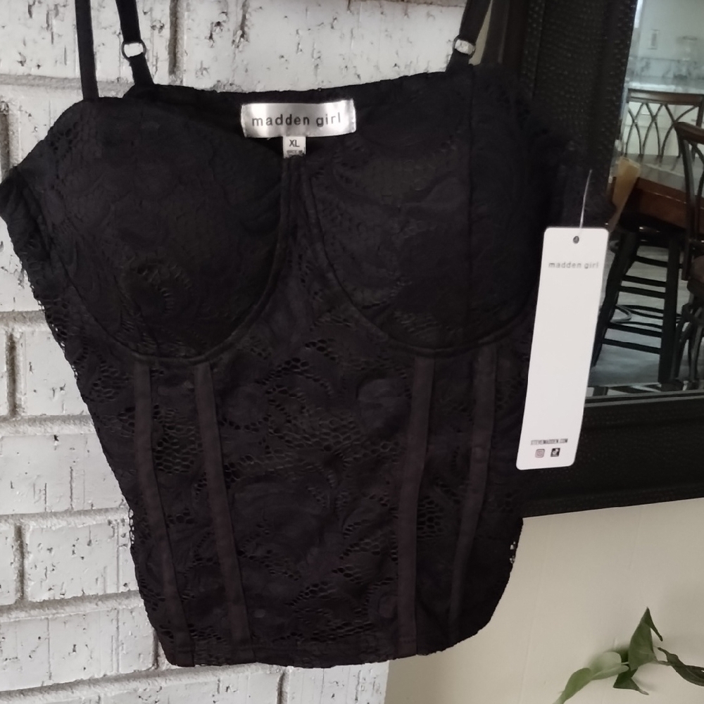 Madden Girl Elegant Black Lace Corset